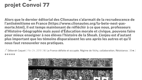 Clionautes – Un enseignement innovant de la Shoah