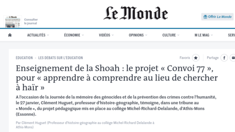 Le Monde – Une tribune sur notre projet